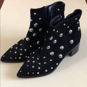Black suede and embellished boots